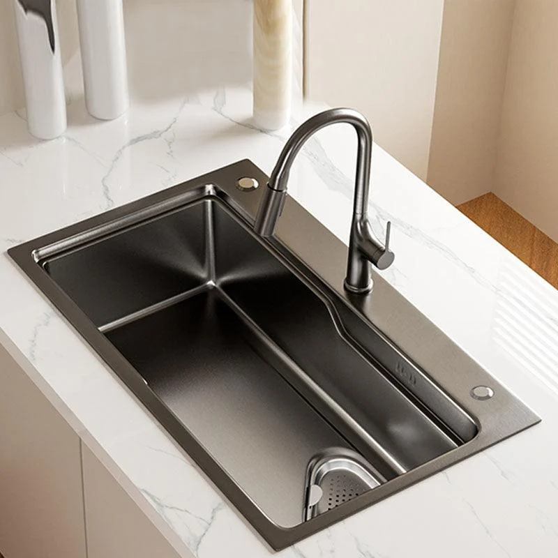 Contemporary Style Kitchen Sink Stainless Steel 3 Holes Drop-In Kitchen Sink -Bathlova