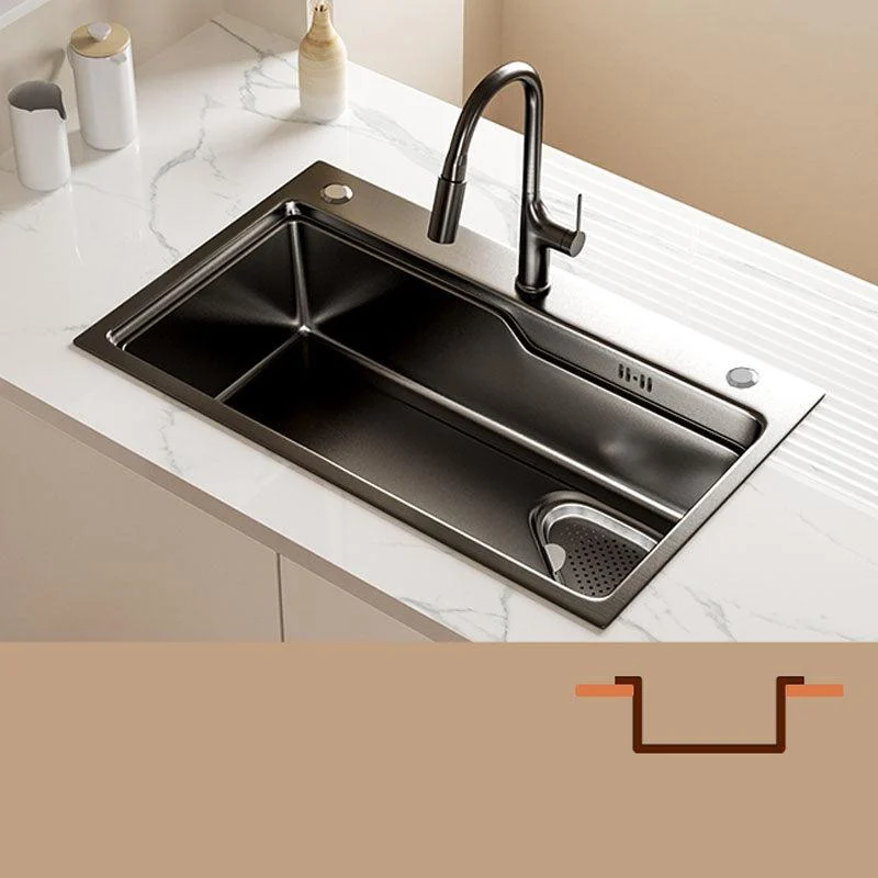 Contemporary Style Kitchen Sink Stainless Steel 3 Holes Drop-In Kitchen Sink -Bathlova