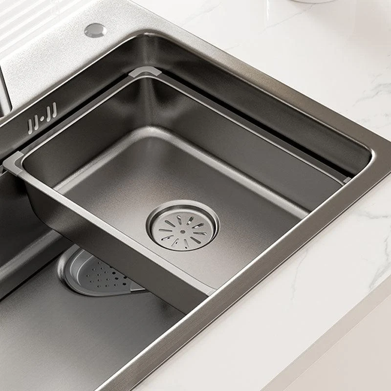 Contemporary Style Kitchen Sink Stainless Steel 3 Holes Drop-In Kitchen Sink -Bathlova