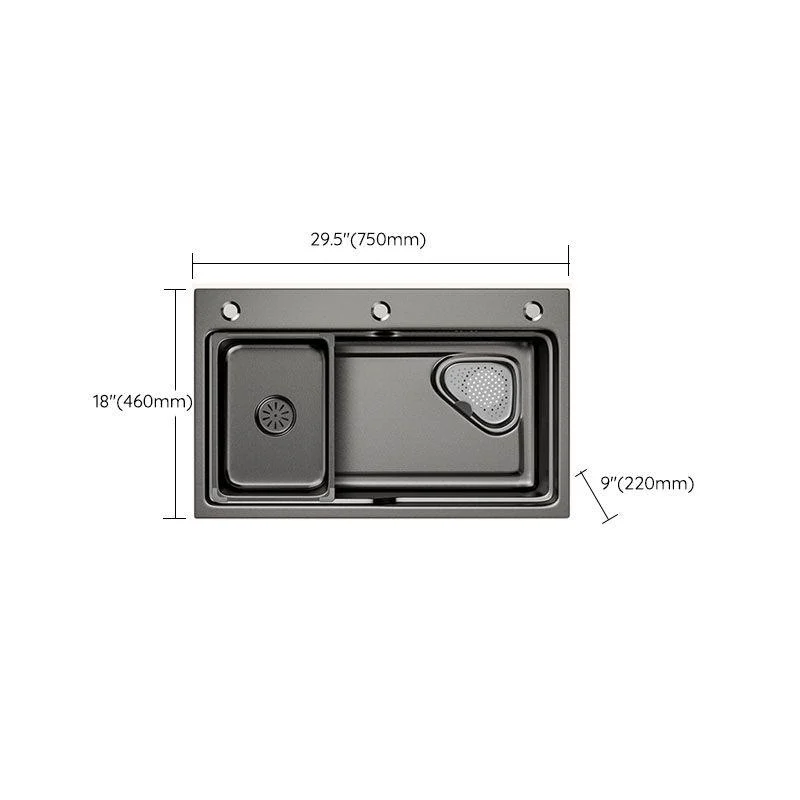 Contemporary Style Kitchen Sink Stainless Steel 3 Holes Drop-In Kitchen Sink -Bathlova