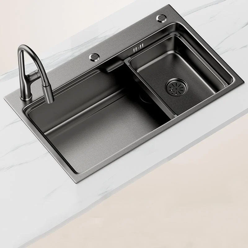 Contemporary Style Kitchen Sink Stainless Steel 3 Holes Drop-In Kitchen Sink -Bathlova