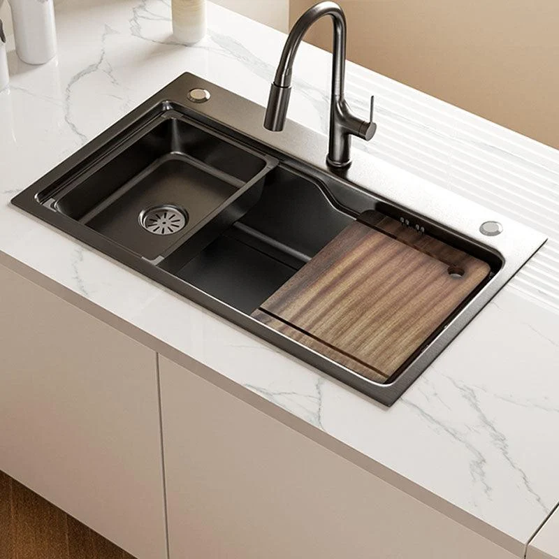 Contemporary Style Kitchen Sink Stainless Steel 3 Holes Drop-In Kitchen Sink -Bathlova