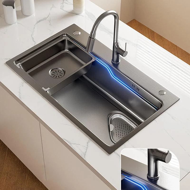 Contemporary Style Kitchen Sink Stainless Steel 3 Holes Drop-In Kitchen Sink -Bathlova