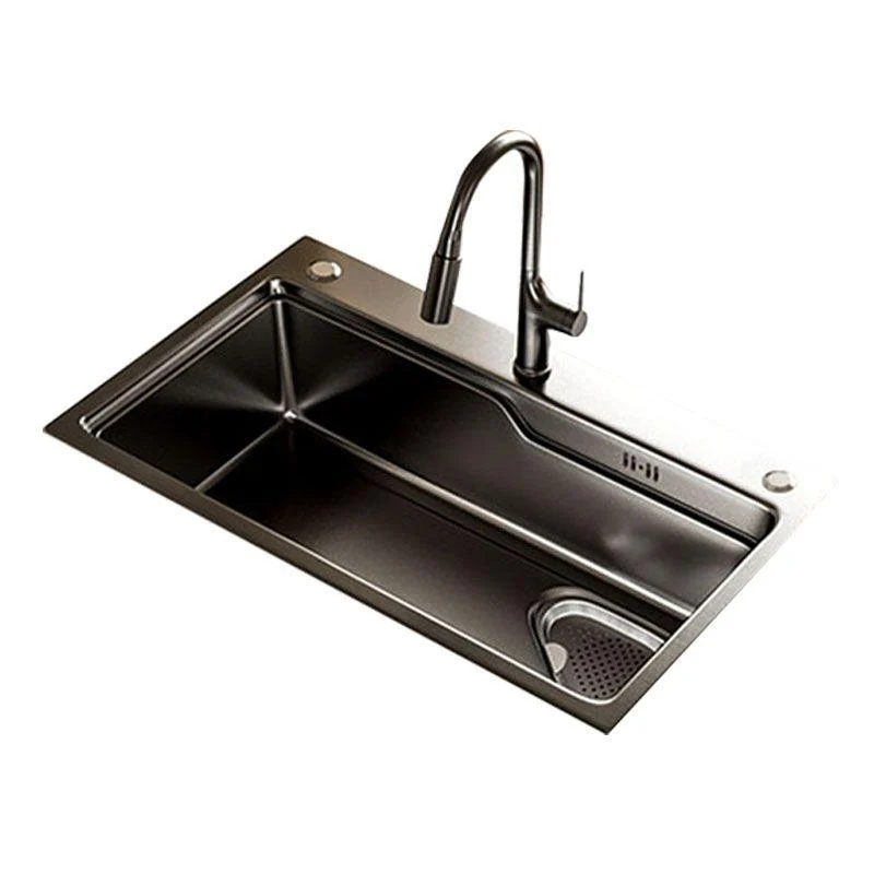 Contemporary Style Kitchen Sink Stainless Steel 3 Holes Drop-In Kitchen Sink -Bathlova