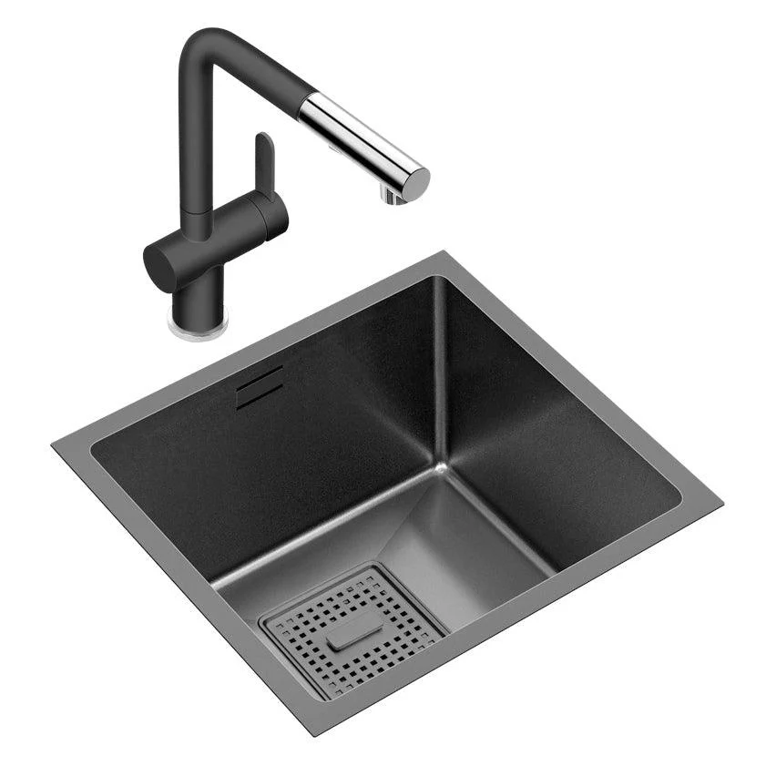 Contemporary Style Kitchen Sink Stainless Steel Overflow Hole Design Kitchen Sink -Bathlova