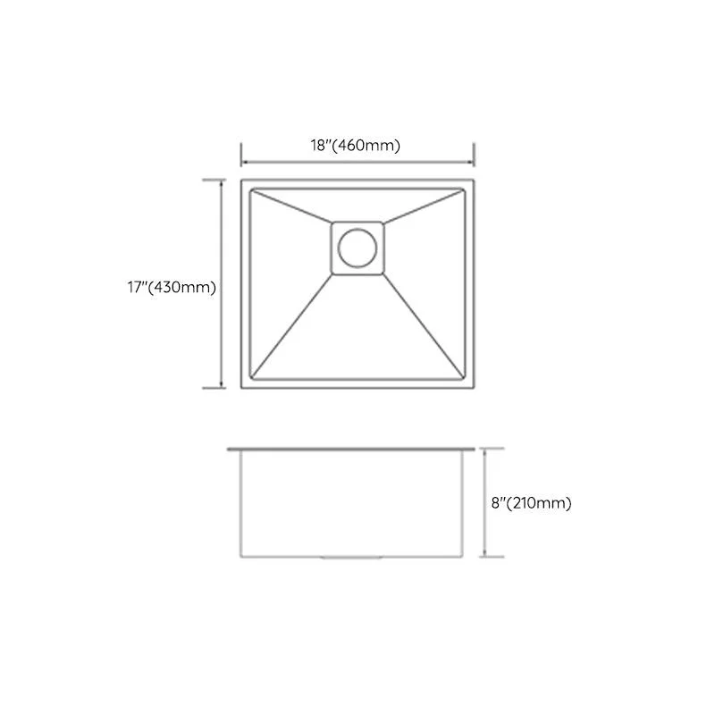 Contemporary Style Kitchen Sink Stainless Steel Overflow Hole Design Kitchen Sink -Bathlova