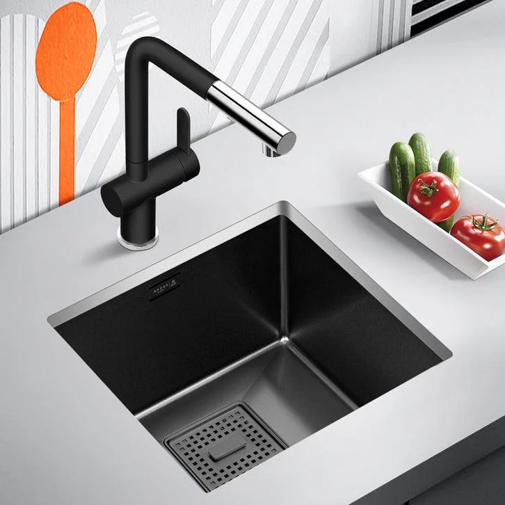 Contemporary Style Kitchen Sink Stainless Steel Overflow Hole Design Kitchen Sink -Bathlova