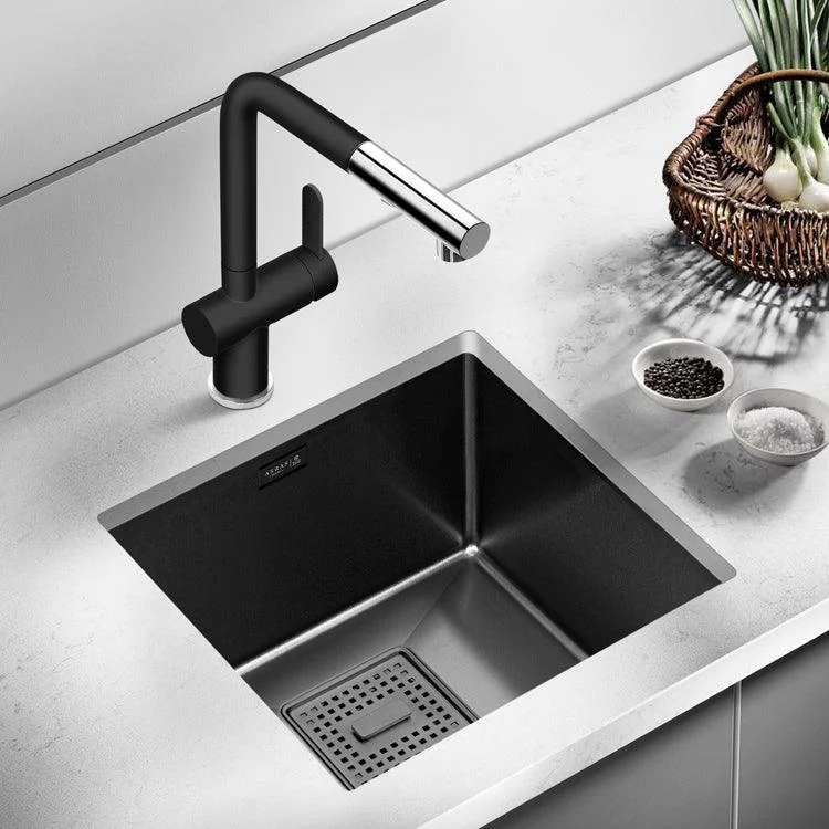 Contemporary Style Kitchen Sink Stainless Steel Overflow Hole Design Kitchen Sink -Bathlova