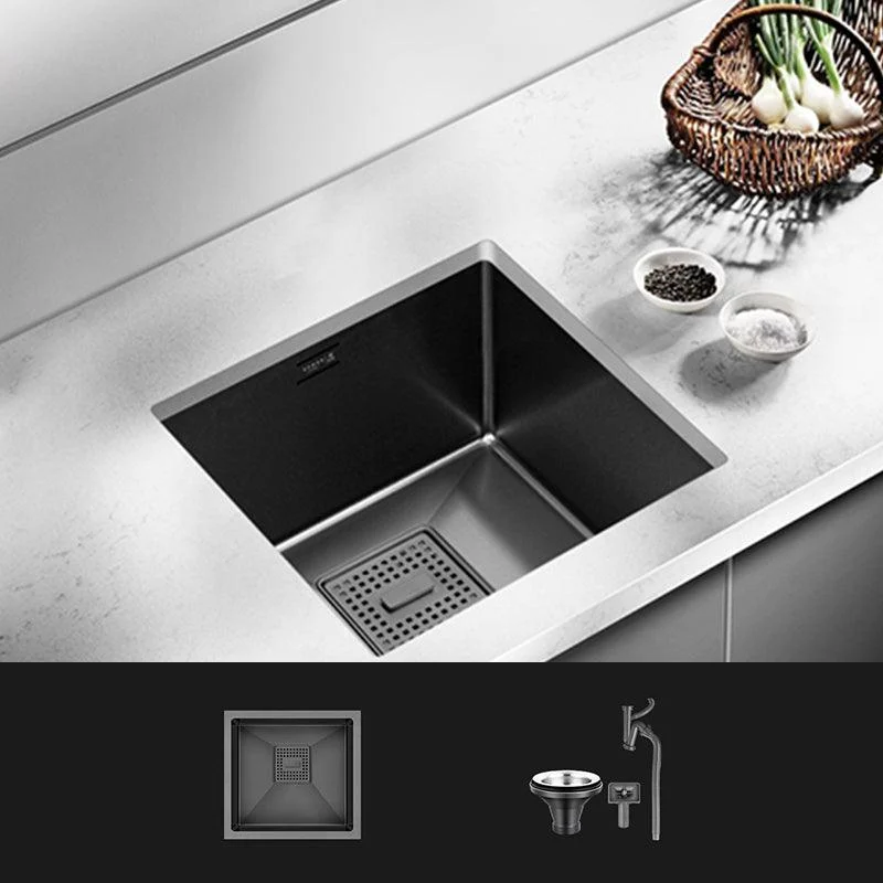 Contemporary Style Kitchen Sink Stainless Steel Overflow Hole Design Kitchen Sink -Bathlova