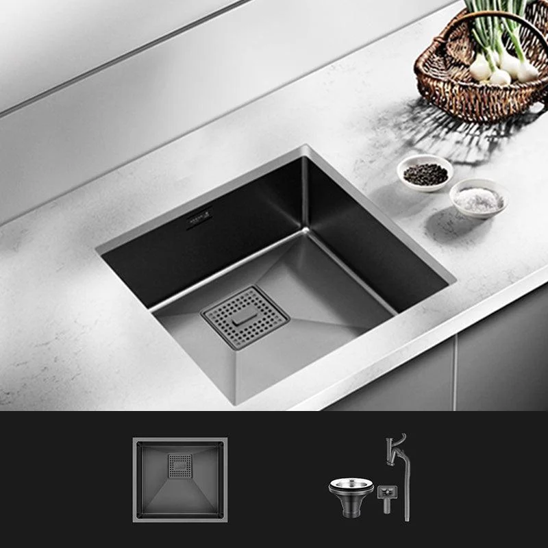 Contemporary Style Kitchen Sink Stainless Steel Overflow Hole Design Kitchen Sink -Bathlova