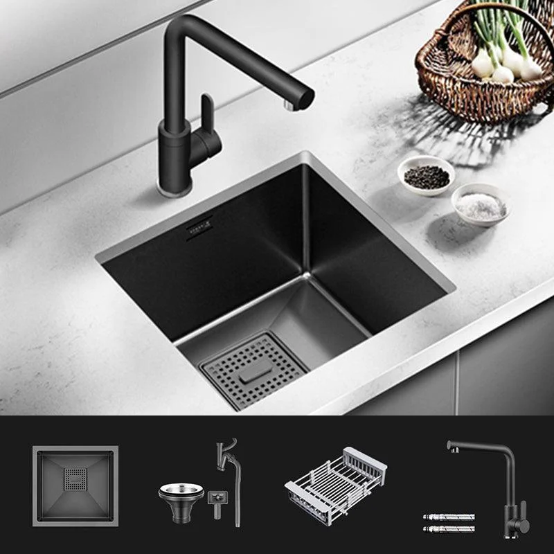 Contemporary Style Kitchen Sink Stainless Steel Overflow Hole Design Kitchen Sink -Bathlova