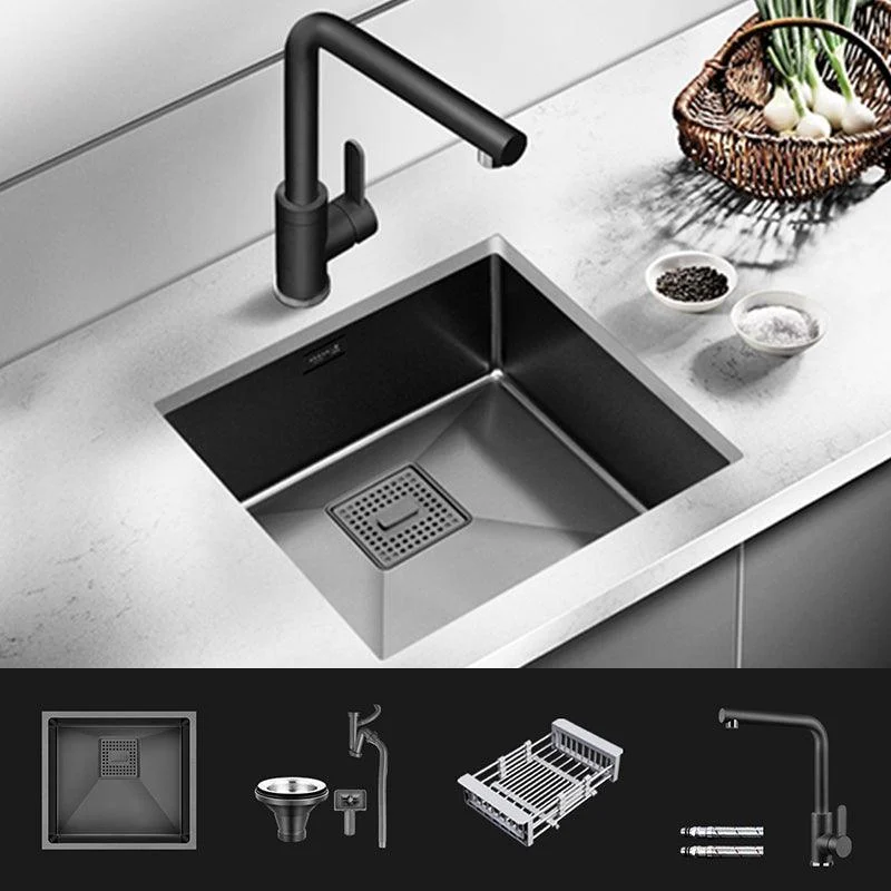 Contemporary Style Kitchen Sink Stainless Steel Overflow Hole Design Kitchen Sink -Bathlova