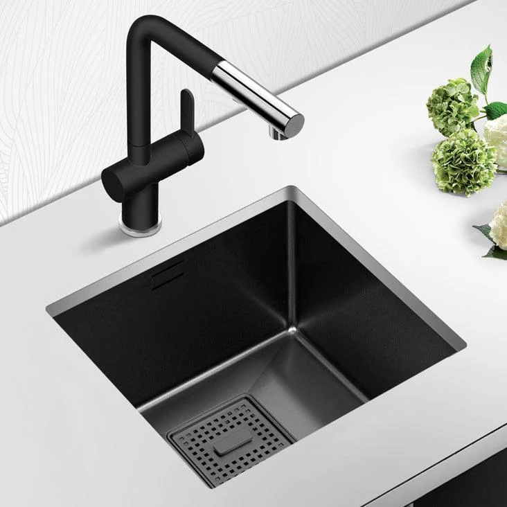 Contemporary Style Kitchen Sink Stainless Steel Overflow Hole Design Kitchen Sink -Bathlova