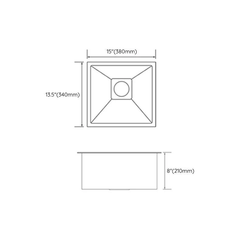 Contemporary Style Kitchen Sink Stainless Steel Overflow Hole Design Kitchen Sink -Bathlova