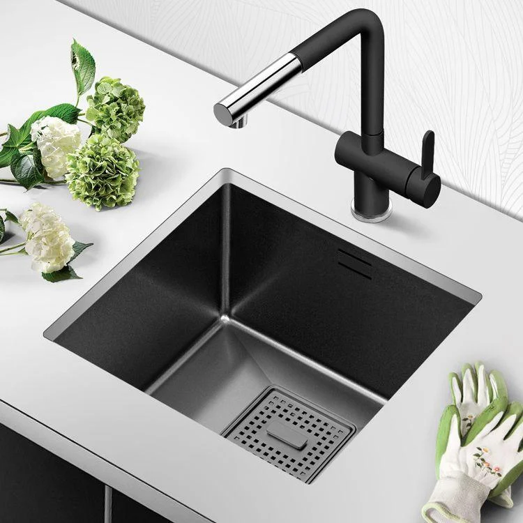 Contemporary Style Kitchen Sink Stainless Steel Overflow Hole Design Kitchen Sink -Bathlova