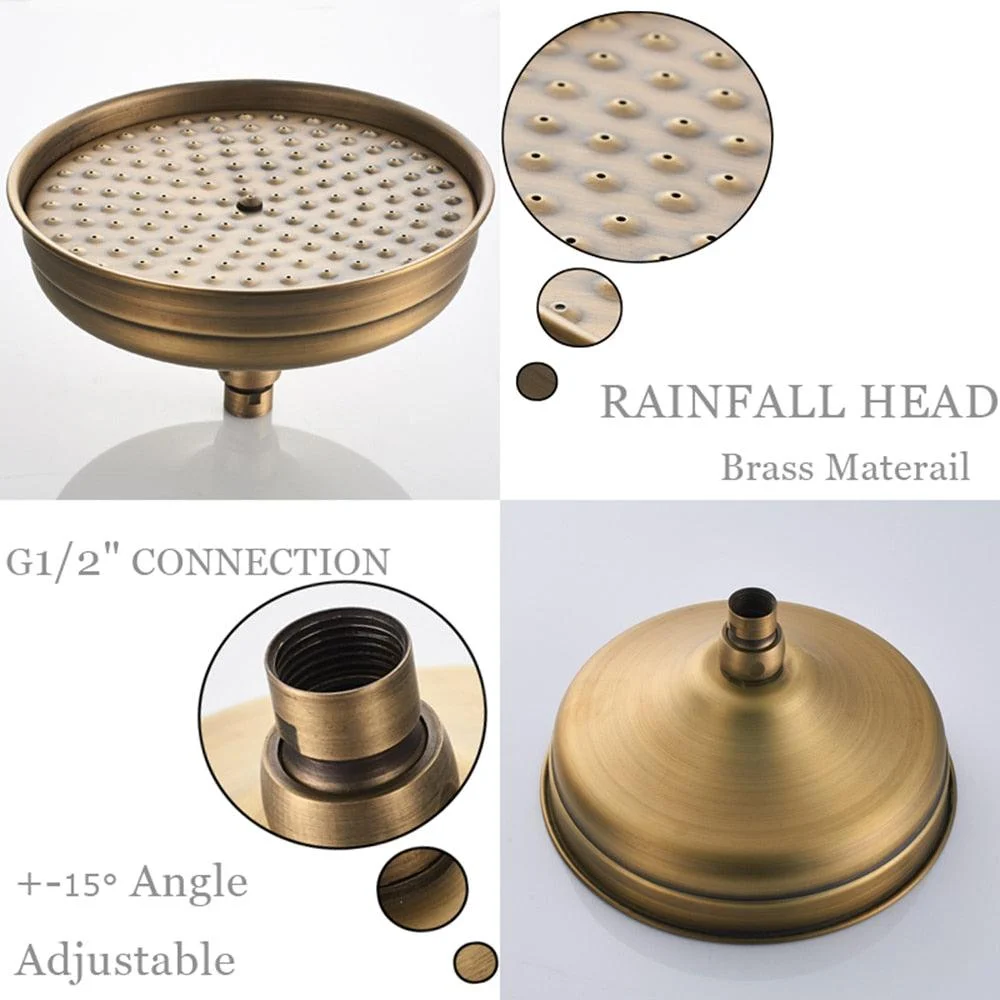 Elegant Shower Set with Brass Antique Finish Vintage Brass Shower Set -Bathlova