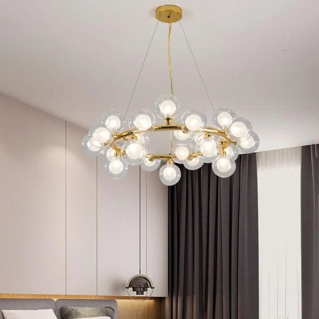 Elena - Modern Glass Globe Chandelier -Bathlova