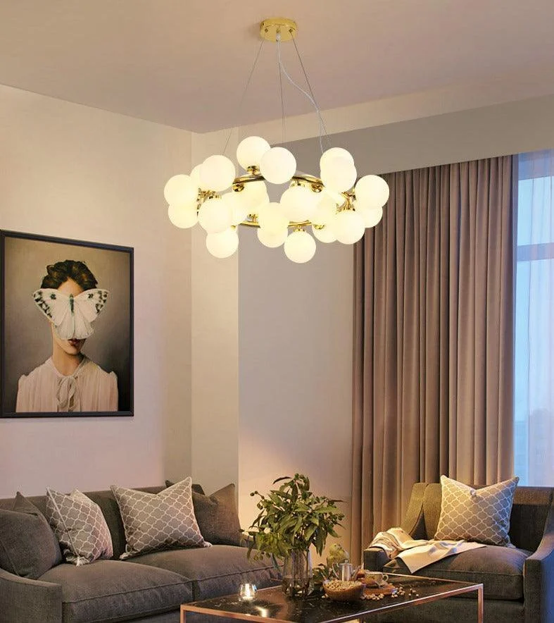 Elena - Modern Glass Globe Chandelier -Bathlova