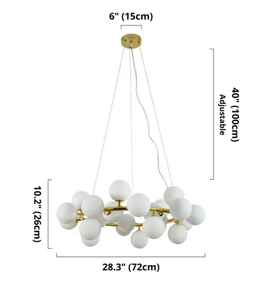 Elena Multi-Bulb Chandelier Dimensions