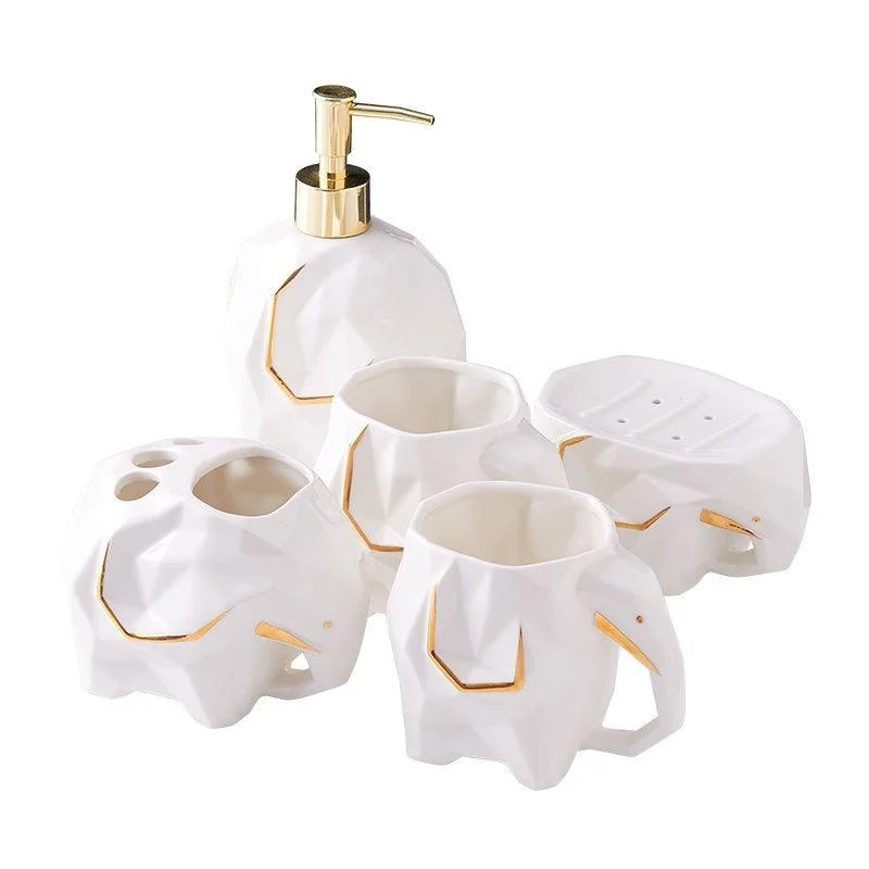 Elephant Shape Ceramic Bottles Home Bathroom Accessories Set -Bathlova