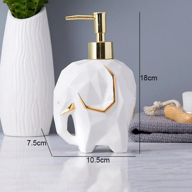 Elephant Shape Ceramic Bottles Home Bathroom Accessories Set -Bathlova