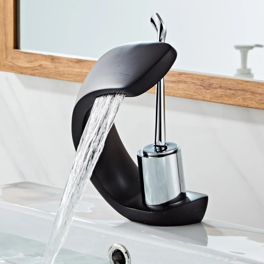 Ellie - Modern Curved Waterfall Tap -Bathlova