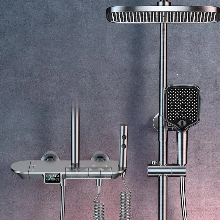 Ellipse Shower Set Intelligent Digital Display Thermostatic Shower Diamond Button -Bathlova