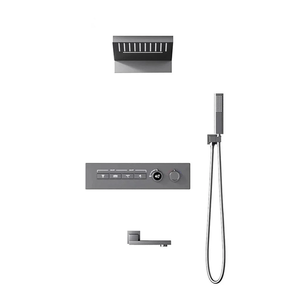 Embedded Box Shower Tap Ceiling Control LED Rainfall Shower Mixer Set -Bathlova