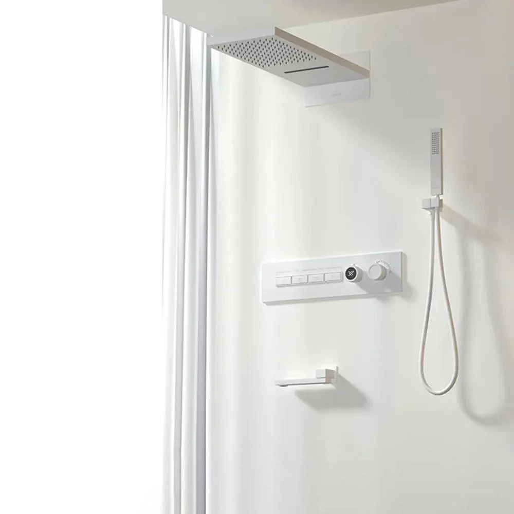 Embedded Box Shower Tap Ceiling Control LED Rainfall Shower Mixer Set -Bathlova