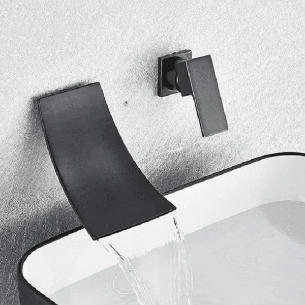 Etienne - Chrome Wall Mount Waterfall Flow Single Handle Tap -Bathlova