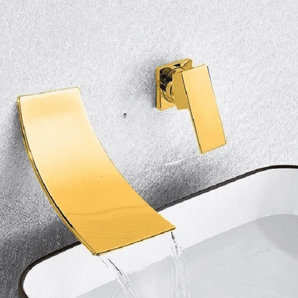 Etienne - Chrome Wall Mount Waterfall Flow Single Handle Tap -Bathlova