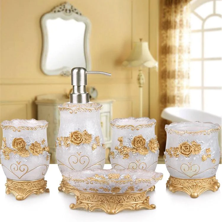 European Resin Household Bathroom Set Soap Dispenser Storage Set -Bathlova