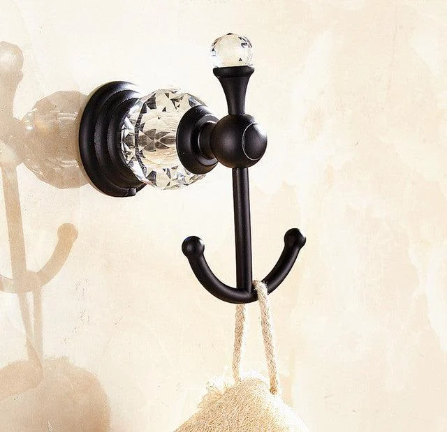 European Style Crystal Metal Coat Hooks Decorative Wall Hooks -Bathlova