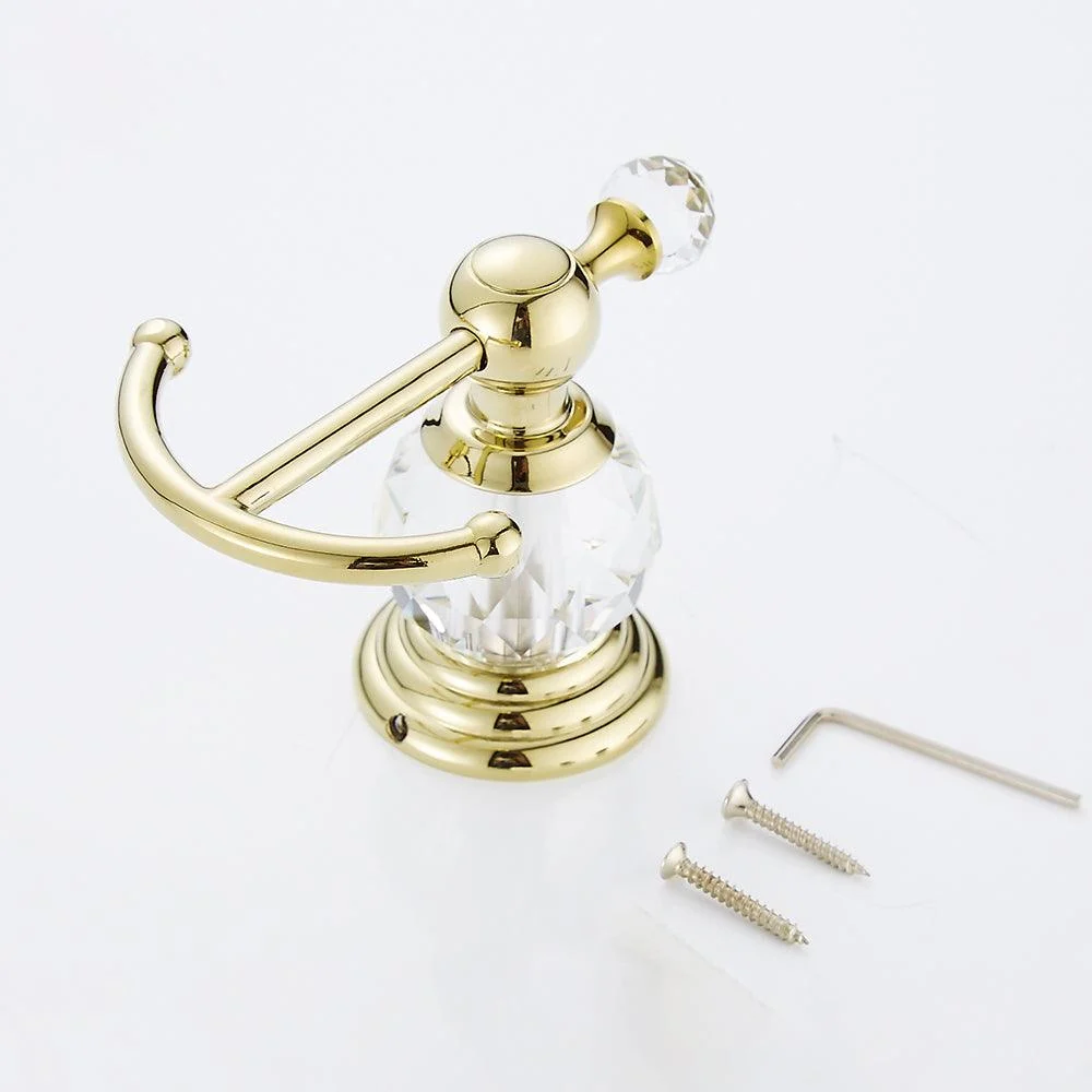 European Style Crystal Metal Coat Hooks Decorative Wall Hooks -Bathlova