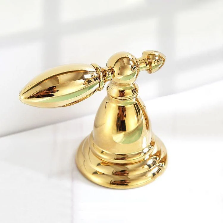 European Style Widespread Basin Tap Brass 2 Handle Bathroom Vessel Tap with Hoses -Bathlova