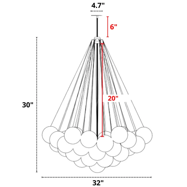 European glass chandelier large size dimensions