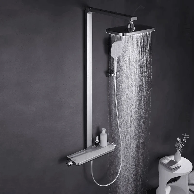 exposed-solid-brass-rainfall-shower-system-with-hand-shower-and-stone-rack-bathlova-5 Exposed Solid Brass Rainfall Shower System with Hand shower & Stone Rack -Bathlova