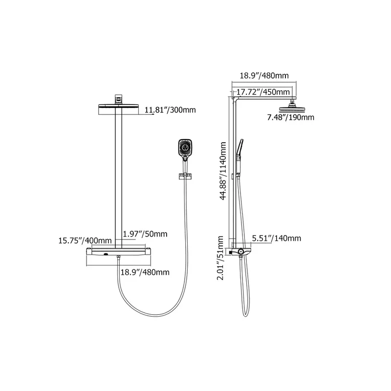 exposed-solid-brass-rainfall-shower-system-with-hand-shower-and-stone-rack-bathlova-7 Exposed Solid Brass Rainfall Shower System with Hand shower & Stone Rack -Bathlova