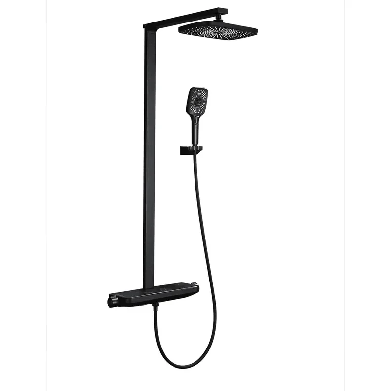 exposed-solid-brass-rainfall-shower-system-with-hand-shower-and-stone-rack-bathlova-9 Exposed Solid Brass Rainfall Shower System with Hand shower & Stone Rack -Bathlova