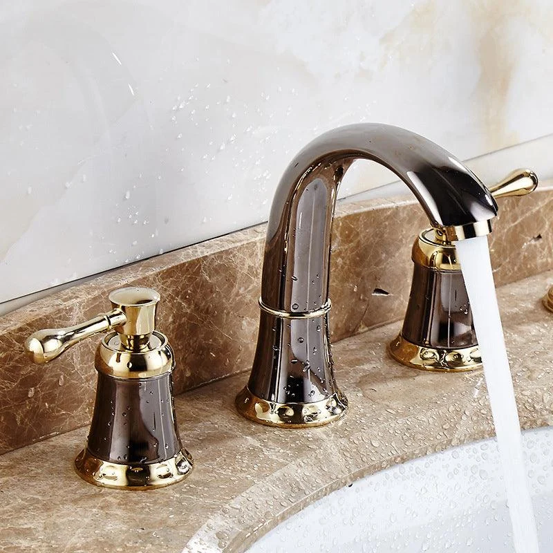 Glam Style Tap Widespread Sink Tap with 2 Lever Handles -Bathlova