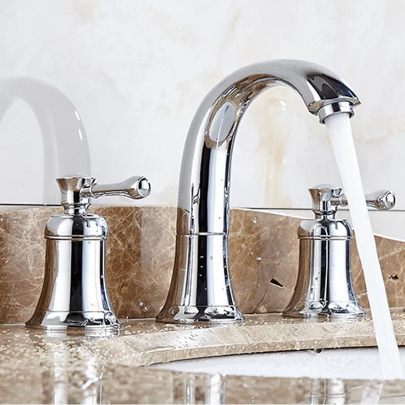 Glam Style Tap Widespread Sink Tap with 2 Lever Handles -Bathlova