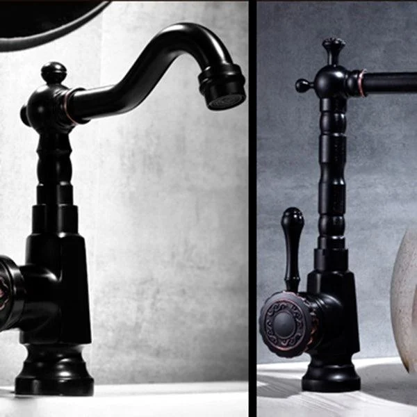 Glam Style Vessel Sink Tap Swivel Spout Lever Handle Vessel Tap -Bathlova