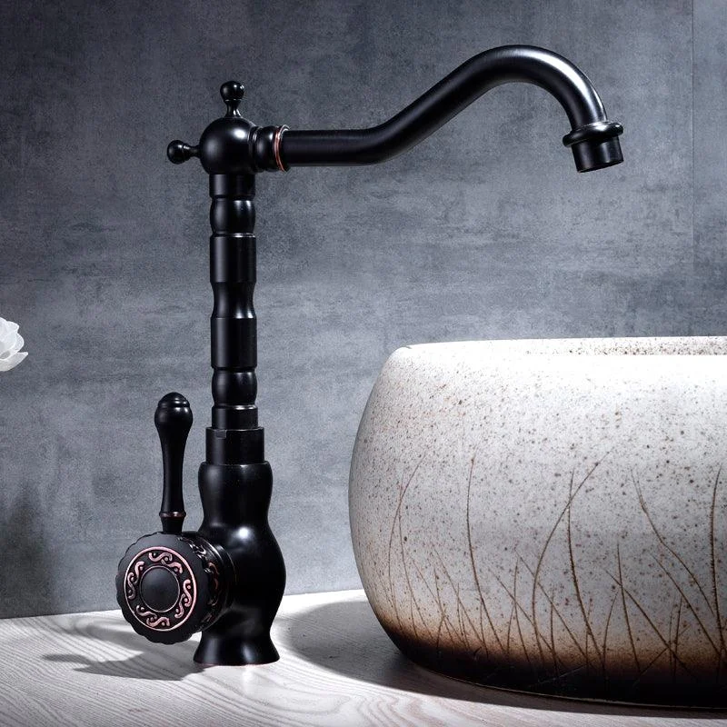 Glam Style Vessel Sink Tap Swivel Spout Lever Handle Vessel Tap -Bathlova