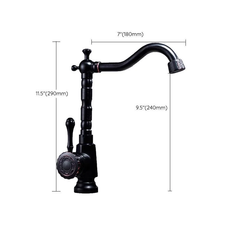 Glam Style Vessel Sink Tap Swivel Spout Lever Handle Vessel Tap -Bathlova