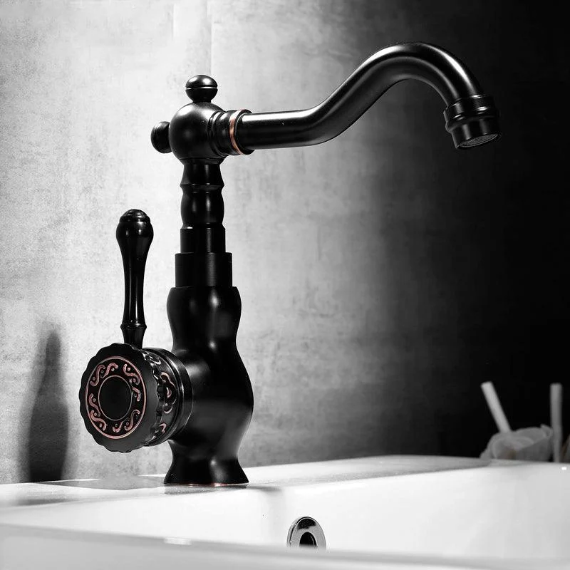 Glam Style Vessel Sink Tap Swivel Spout Lever Handle Vessel Tap -Bathlova