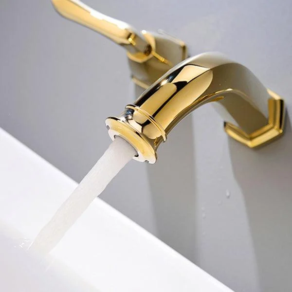 Glam Tub Tap Wall Mounted Double Handle Low Arc Bath Tap Trim -Bathlova