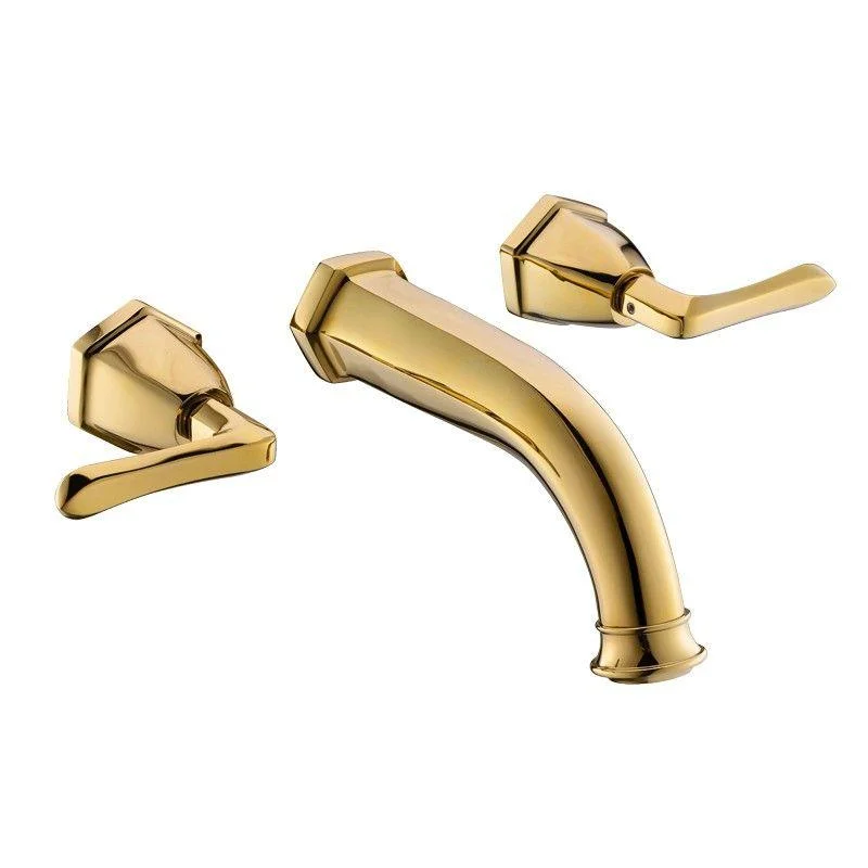 Glam Tub Tap Wall Mounted Double Handle Low Arc Bath Tap Trim -Bathlova