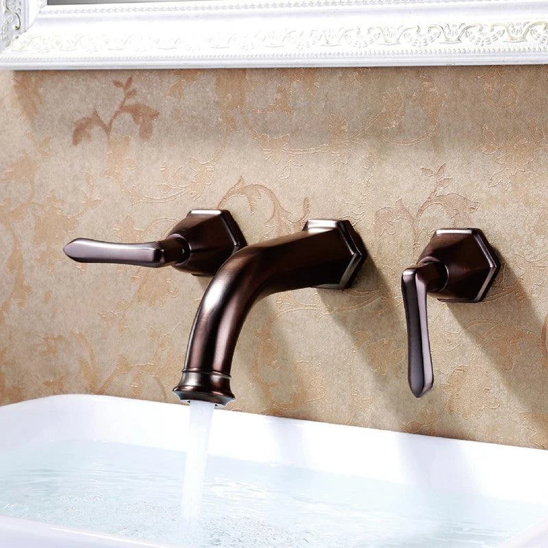 Glam Tub Tap Wall Mounted Double Handle Low Arc Bath Tap Trim -Bathlova