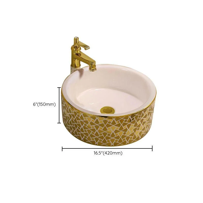 Glam Vessel Lavatory Sink Oval Porcelain with Tap Vessel Sink -Bathlova