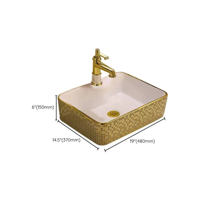 Glam Vessel Lavatory Sink Oval Porcelain with Tap Vessel Sink -Bathlova